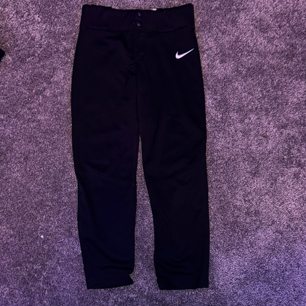 Nike Kids youth small  Black baseball pants with White Logo